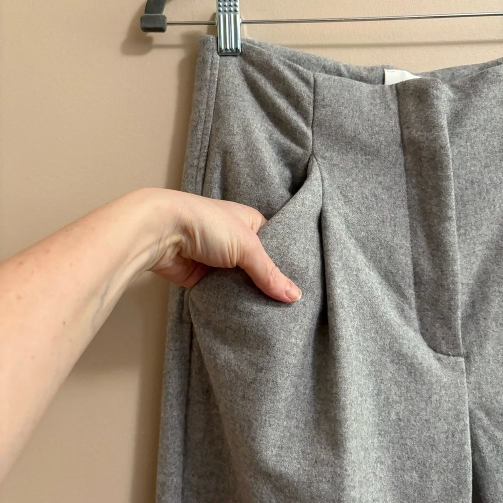 WILFRED Sz 4 Chambery Pants Grey Pleated Trousers Wool Cashmere Blend By Aritzia - Picture 4 of 15